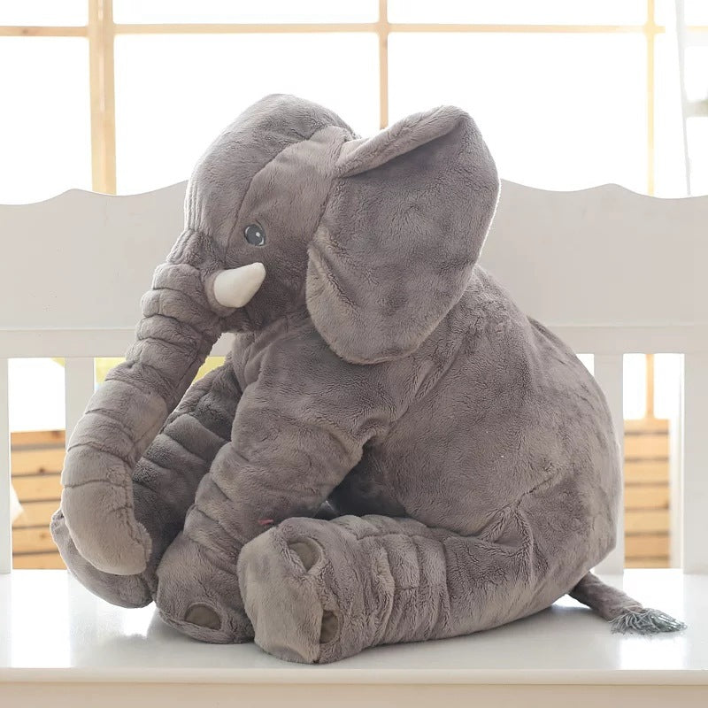 Plush Elephant Nursery Pillow Gray Blue Pink Purple Yellow Toddler Cushion Baby Room Decor Soft Cotton Support Nap Time Play