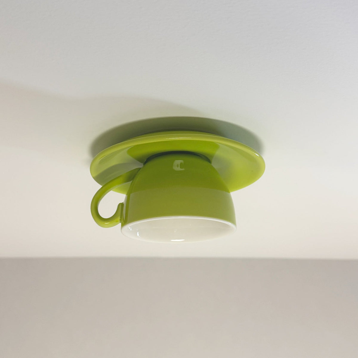 Plafonnier en céramique en forme de tasse à café – Montage encastré disponible en jaune, bleu, rose et autres coloris pour chambre, salle à manger et salon