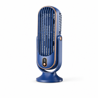 Dual Motor Desk Fan with 720° Rotation, 5 Speed Settings & USB Rechargeable Battery – Whisper-Quiet Personal Cooling Tower for Office