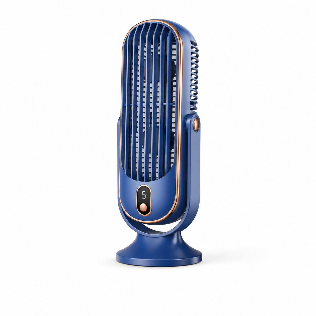Dual Motor Desk Fan with 720° Rotation, 5 Speed Settings & USB Rechargeable Battery – Whisper-Quiet Personal Cooling Tower for Office