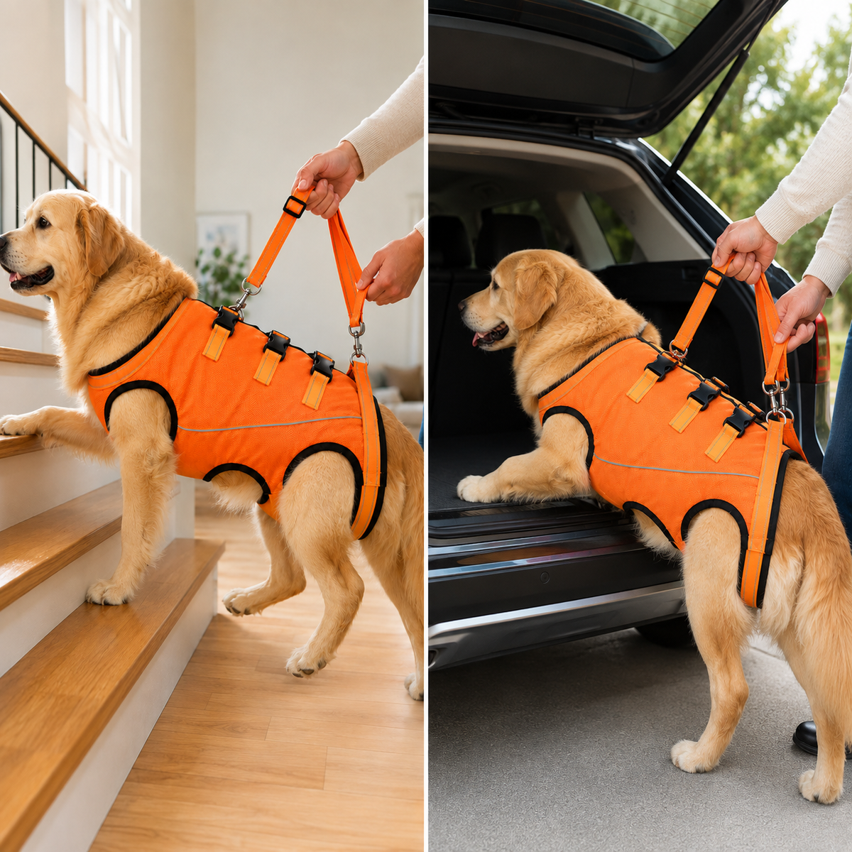 Ortekor Full-Body Dog Mobility Support Harness for Stairs & Car Rides - Lift Assist Vest for Senior Dogs with Weak Hind Legs
