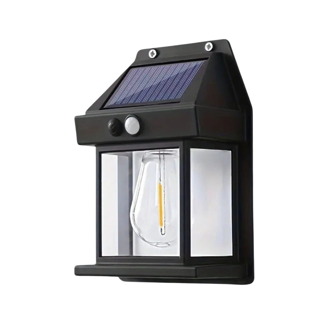Solar Motion Sensor Wall Light for Outdoor Garden & Patio - Wireless LED Lantern with Auto-On Dusk to Dawn Sensor