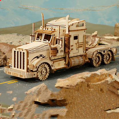 3D Timber Assembly Kit Interlocking Brain Teaser for Adults Desktop Display Model Collectible Hobbyist Project Vehicle Locomotive Automobile