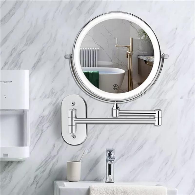 Miroir de maquillage avec éclairage, miroir grossissant LED rechargeable avec grossissement 10x, miroir de maquillage lumineux pour le voyage