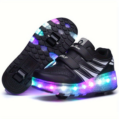 LED Light-Up Roller Sneakers for Kids | Detachable Wheels | Fun Glow Shoes for Girls & Boys