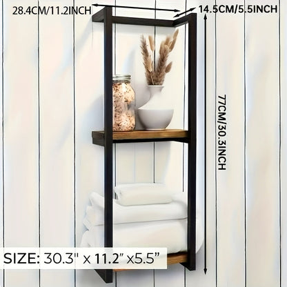 Wall-Mounted Dual-Tier Towel Rack Stainless Steel Storage Holder for Bathroom Bedroom Kitchen Organization