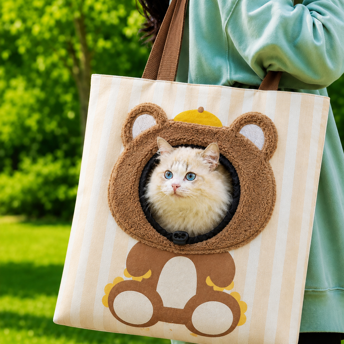 Ortekor Portable Small Pet Travel Tote Bag for Daily Outings - Lightweight Peek-Out Carrier for Cats & Puppies Under 6.6 lb