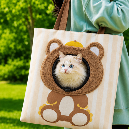 Ortekor Portable Small Pet Travel Tote Bag for Daily Outings - Lightweight Peek-Out Carrier for Cats & Puppies Under 6.6 lb