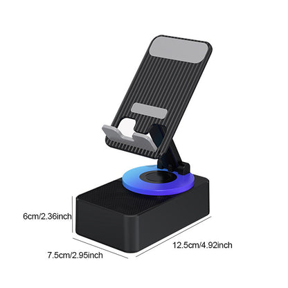 Rotating Wireless Speaker Phone Stand with 40mm Subwoofer & 360° Swivel for Smartphones & Tablets