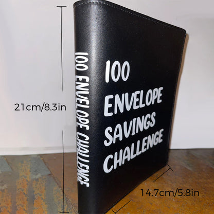 Cash Savings Tracker Organizer with 100 Labeled Pockets – Money Management Planner System – A5 Budget Book with Reusable Chart for