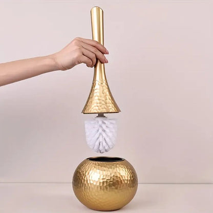 Premium Toilet Brush with Covered Holder Stand ABS Bathroom Cleaning Tool Modern Design Hygienic Storage Four Finishes