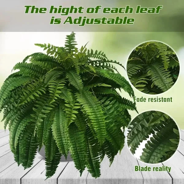 Hanging Faux Fern Plant Set – UV-Proof Outdoor Greenery 18-Piece Waterproof Vine Bundle for Patio Pergola Fence Garden Porch Decor Indoor