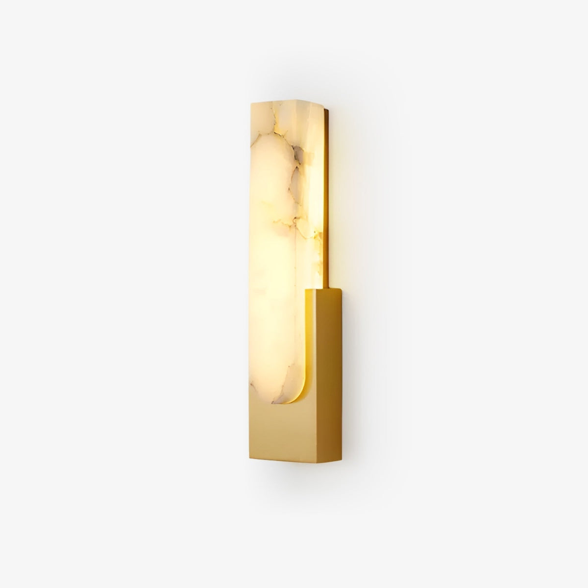 LED Sconce Light 20 Inch Vertical Alabaster Shade Gold Base Hardwired Modern Bedroom Hallway Wall Fixture for Contemporary Homes