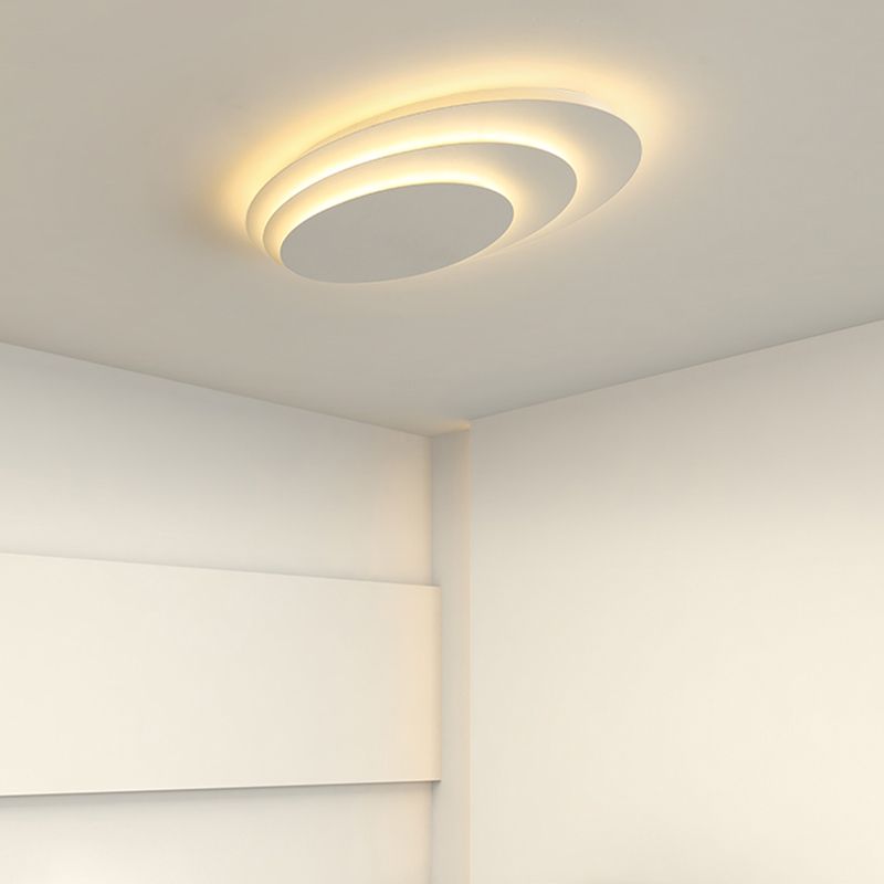 LED Flush Mount Ceiling Light 20 in White Acrylic Dimmable Round Fixture for Bedroom Living Room Modern Home Lighting