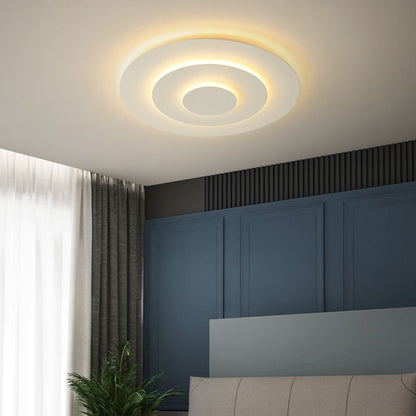 LED Flush Mount Ceiling Light 20 in White Acrylic Dimmable Round Fixture for Bedroom Living Room Modern Home Lighting