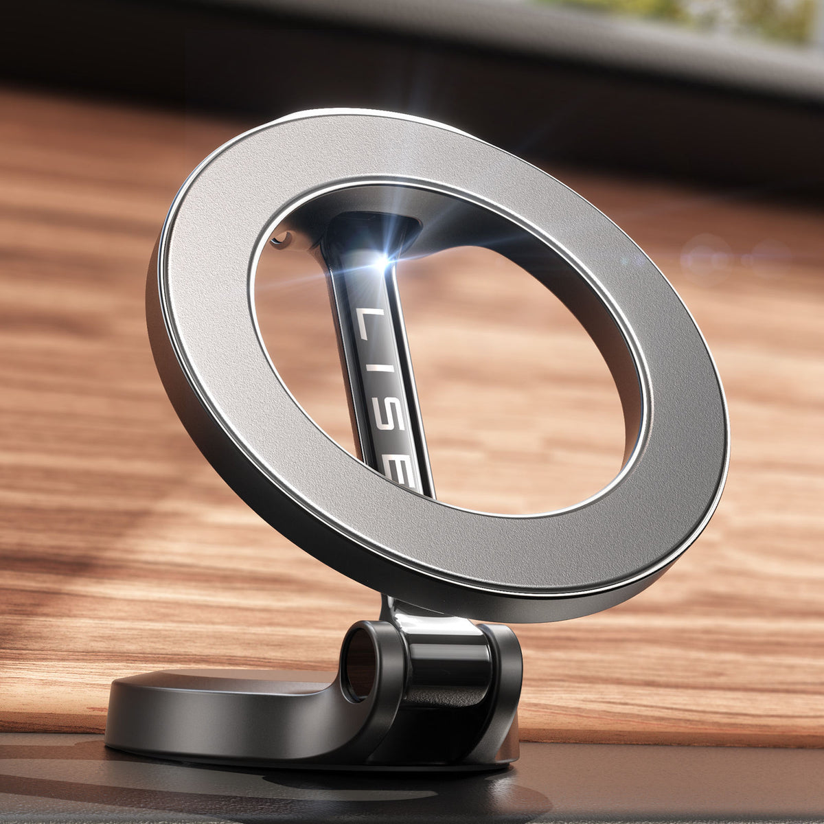 Dashboard Magnetic Cell Phone Mount 360° Rotating Universal Clip-On Holder for Navigation & Hands-Free Driving