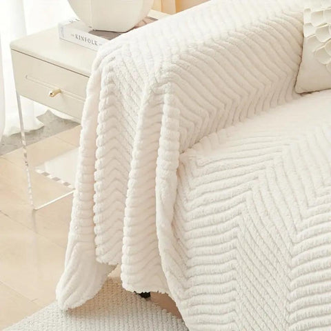 Coco Sofa Cover - Plush Polyester, Anti-Slip, Pet-Friendly