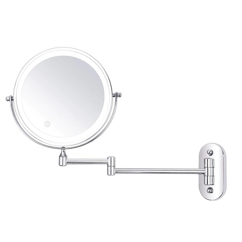 Rechargeable LED Lighted Makeup Mirror with Magnification for Vanity & Bathroom | Dimmable Cordless Design | Chrome Finish Cosmetic Mirror
