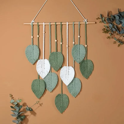 Verdelia - Bohemian Green Leaf Wall Hanging