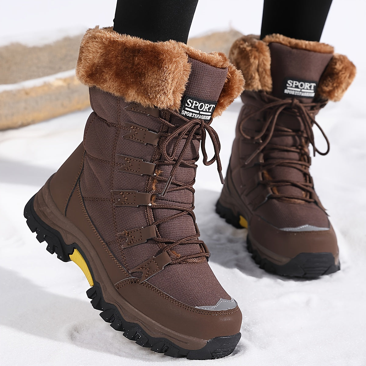 Women's Insulated Winter Boots – Warm Lined Cold-Weather Footwear with Anti-Slip Tread for Snow & Ice