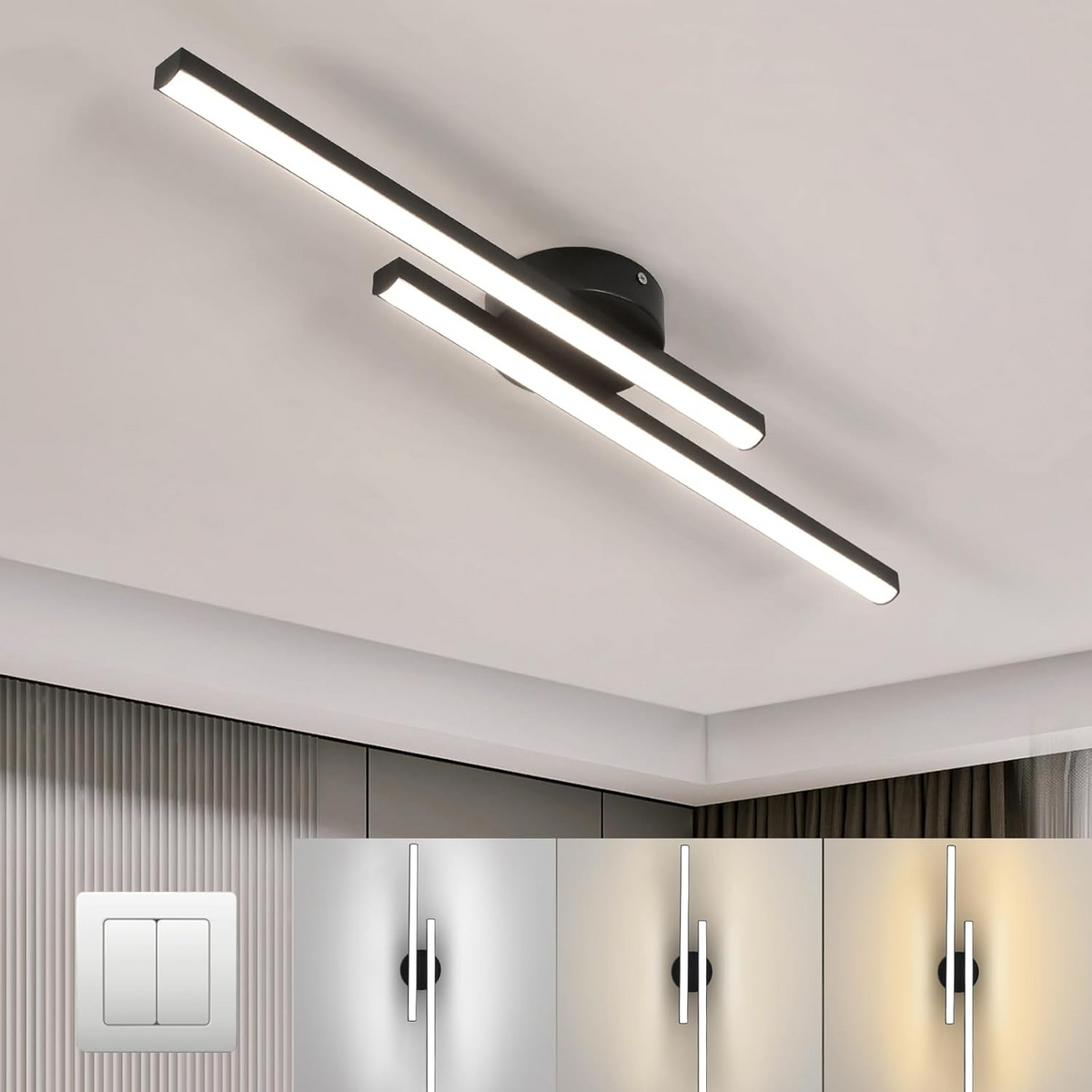 Plafonnier LED encastré — Disque rond à profil bas de 21 cm pour chambre, couloir, entrée — Montage en surface moderne en aluminium et acrylique avec