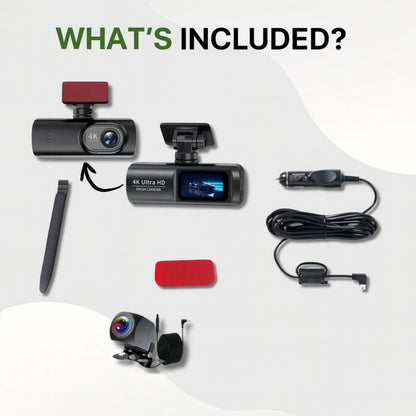 Ultra Vision | Dashcam 4K Ultra HD avec vision nocturne et GPS | Enregistreur de véhicule compact pour une sécurité renforcée