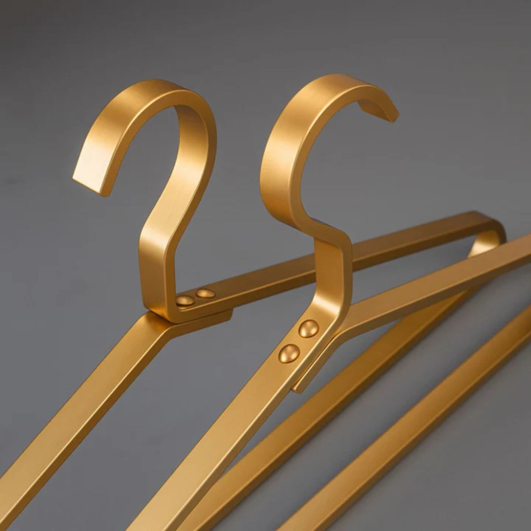 Space-Saving Aluminum Clothes Hangers Set of 4 for Closet Organization, Non-Slip Design for Jackets Dresses Shirts & Business Attire