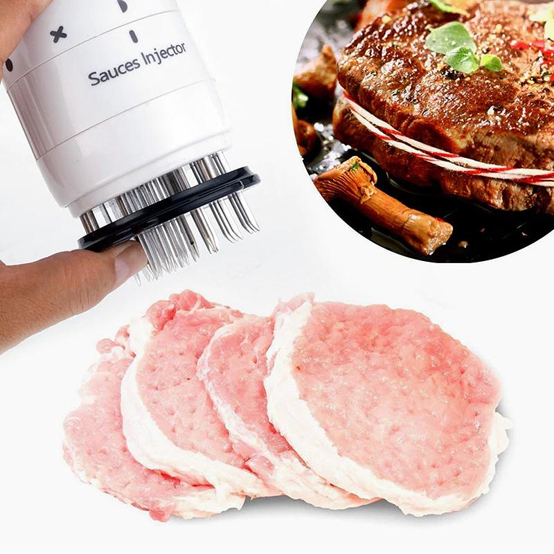 Kit seringue à marinade avec aiguilles pour barbecue, dinde et poitrine de bœuf - Acier inoxydable