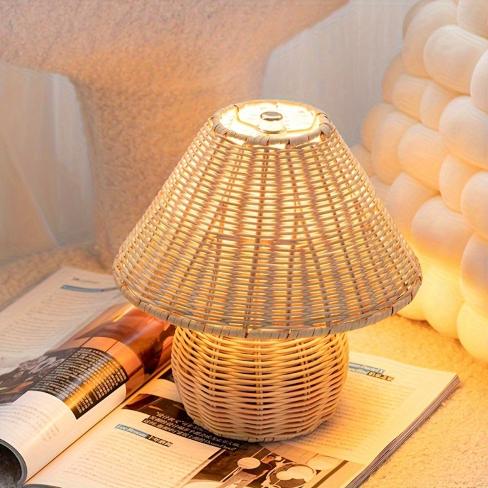 NoyaGlow – Rattan Weave Table Lamp Natural Home Decor
