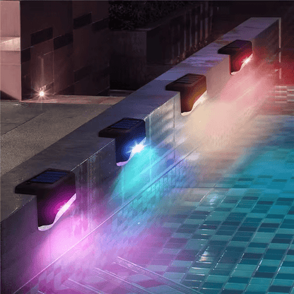 Solar Deck Lights Outdoor Waterproof LED Step Lights for Patio Stairs Fence Pathway Garden Wireless Wall Mount Warm Glow 5-Pack