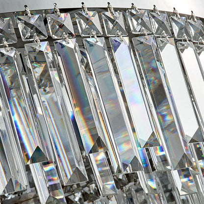 Plafonnier encastré en cristal chromé, LED à intensité réglable de 50 à 100 cm, luminaire rond à profil bas pour chambre, salon et salle à manger, style moderne