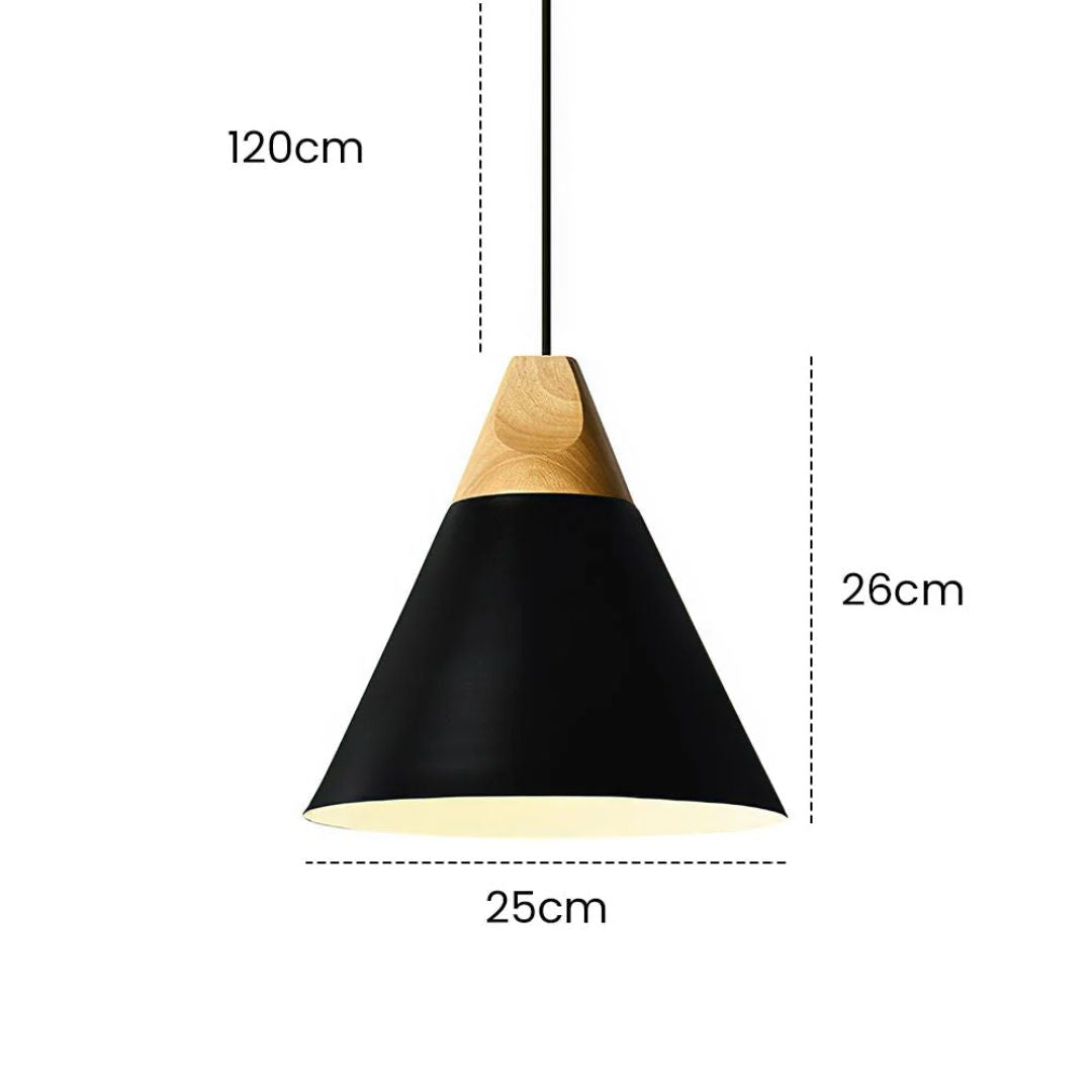 Aluminum & Wood Hanging Lamp E27 Socket Gray Black White Yellow Kitchen Island Dining Table Overhead Fixture Scandinavian Style Modern Minim