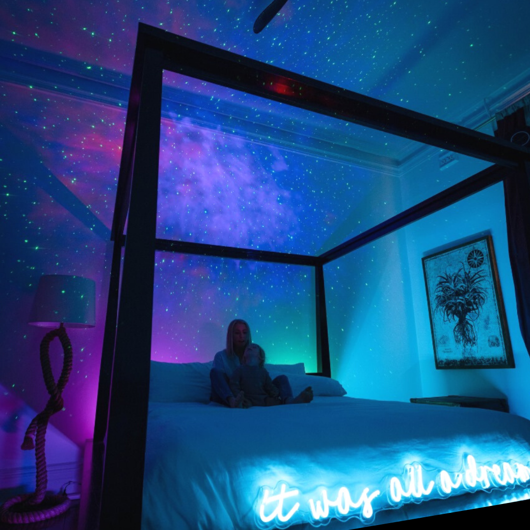 Starlight Night Light Projector 21-Color LED Ceiling Lamp with Bluetooth Music Sync & Remote Control for Bedroom Nursery Kids Room Relaxatio