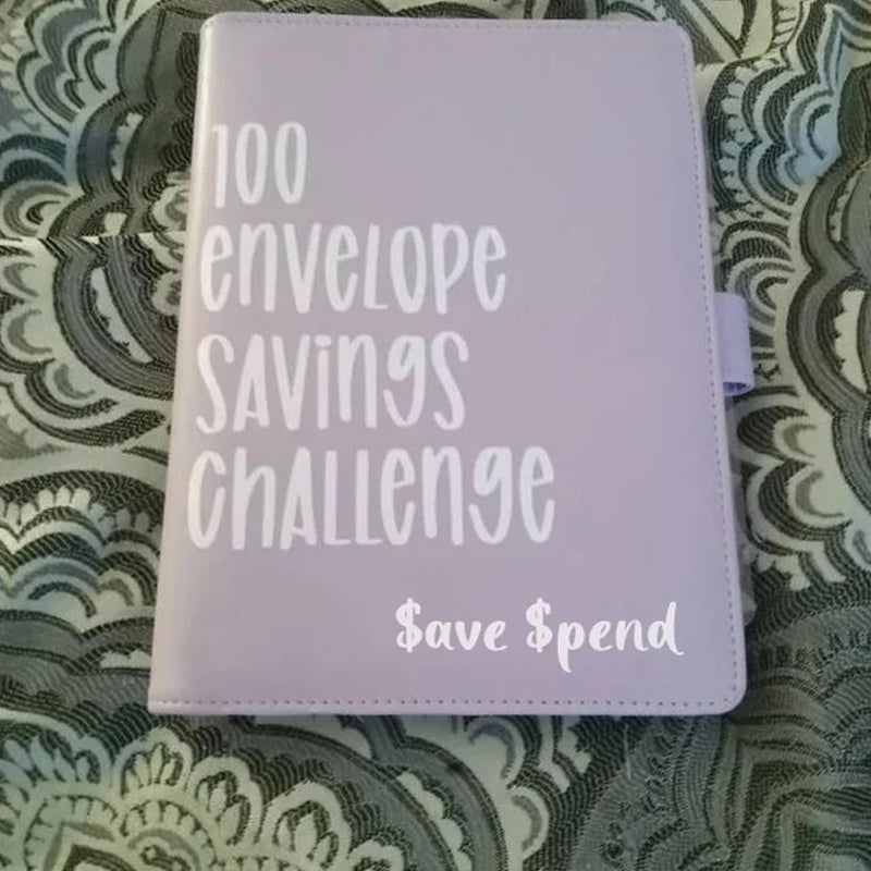 Cash Savings Tracker Organizer with 100 Labeled Pockets – Money Management Planner System – A5 Budget Book with Reusable Chart for