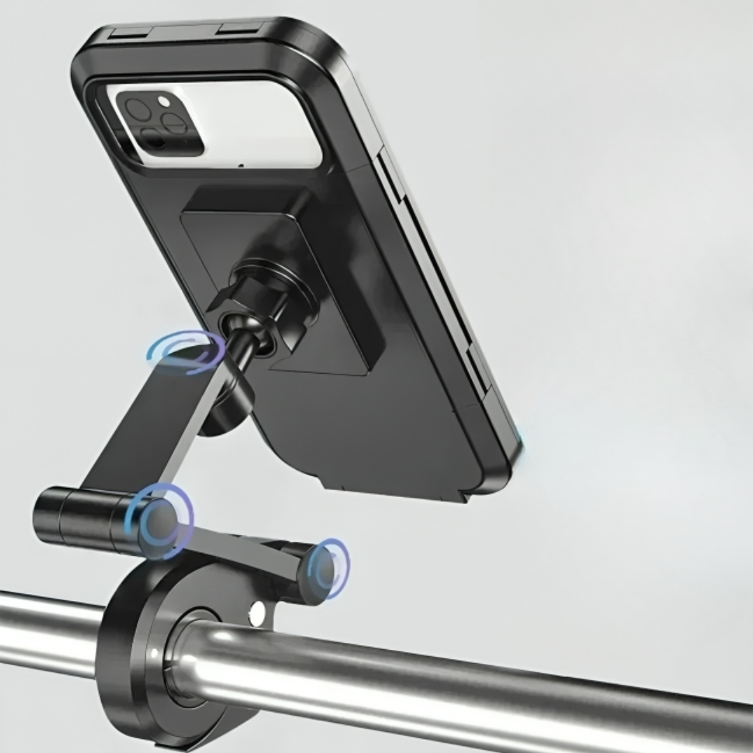 Waterproof Motorcycle Phone Mount with 360° Rotation for Bikes & Scooters – Universal Holder for Smartphones up to 6.7 Inches