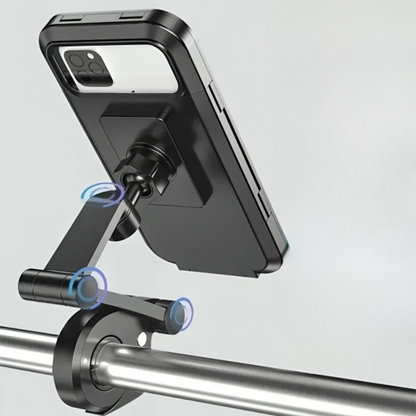 Waterproof Motorcycle Phone Mount with 360° Rotation for Bikes & Scooters – Universal Holder for Smartphones up to 6.7 Inches