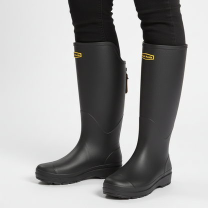 Knee-High Waterproof Rain Boots for Women & Men – Slip-On Rubber Boots with Non-Slip Sole for Muddy Terrain, Gardening & Outdoor Activities