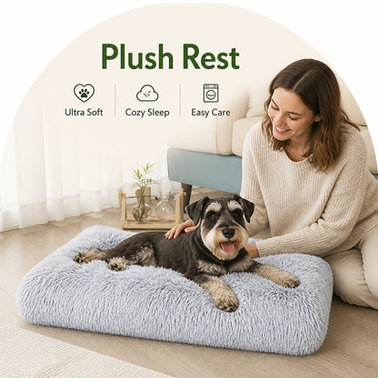 Ortekor Plush Lined Polyester Fill Dog Bed (Removable Cover)
