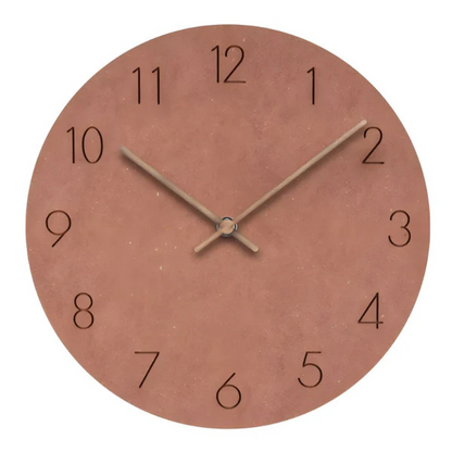 Wooden Wall Clock Silent Quartz Movement No Ticking 11.5 Inch Round Modern Home Office Bedroom Living Room Kitchen Décor Minimalist