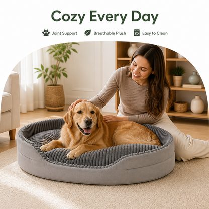 Ortekor Thickened Orthopedic & Breathable Plush Dog Bed (Removable Cover)