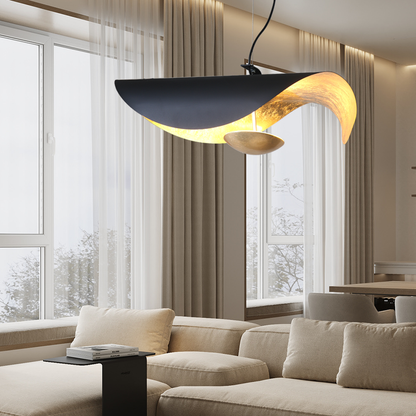 Modern LED Overhead Fixture 17W Metal Hanging Light Black White Gold for Kitchen Dining Room Bedroom Ceiling Mounted