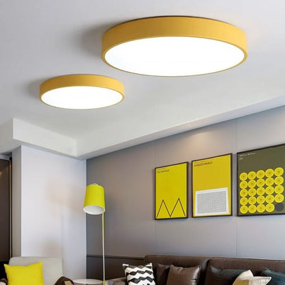 Round LED Ceiling Light Fixture Dimmable Modern Flush Mount for Living Room Bedroom Hallway Energy Efficient Lighting