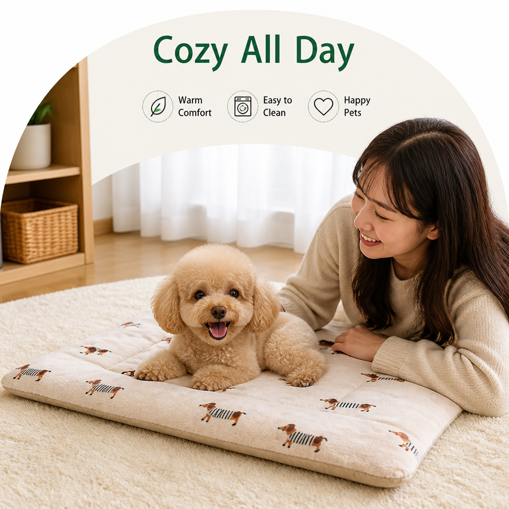 Ortekor Double-Sided Fleece & Machine Washable Dog Bed