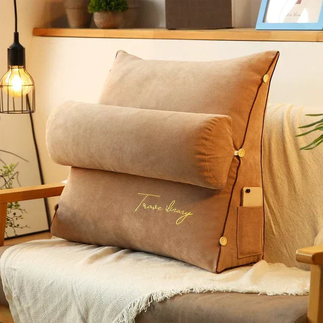 Coussin compensé pour lit avec soutien cervical réglable – 45,7 x 45,7 x 20,3 cm, coussin de dossier en élasthanne, oreiller de lecture ergonomique pour regarder la télévision sur canapé ou au lit