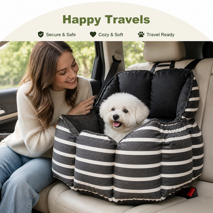 Siège auto réhaussable lavable en peluche pour chien Ortekor (laisse à clip)