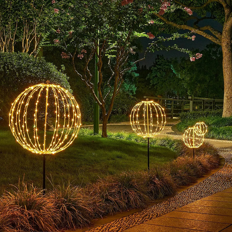 Battery Operated LED Sphere Light – Wireless Outdoor Indoor Glowing Orb Decoration for Patio Garden Deck Winter Holiday Ambiance