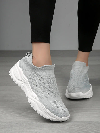 Women's Cushioned Slip-On Sneakers with Anatomical Arch Support – Lightweight Breathable Walking Shoes for All-Day Comfort