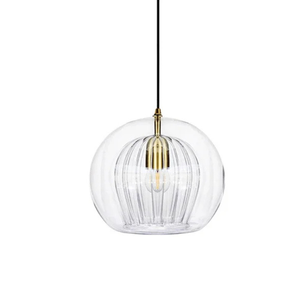 Clear Glass Globe Drop Light E14 Socket for Kitchen Counter and Eat-In Nook Overhead Fixture Contemporary Low-Profile Ceiling Accent