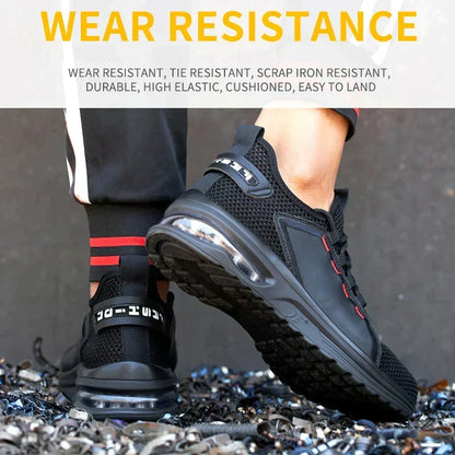 Steel Toe Work Shoes for Men & Women – Breathable Mesh Safety Sneakers with Slip-Resistant Sole & Puncture-Proof Protection for