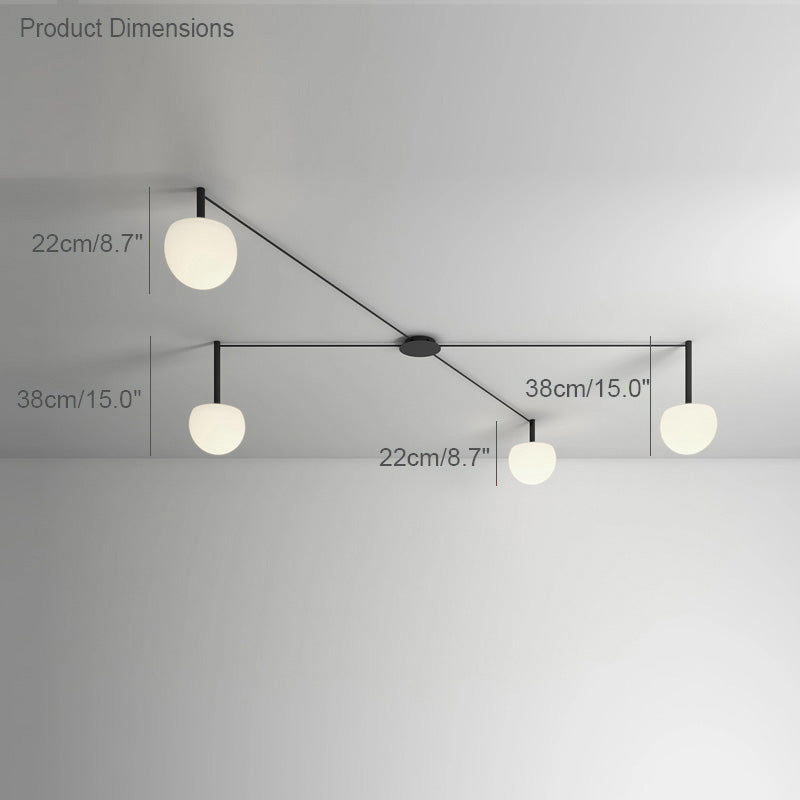 Suspension multi-globes en métal et verre dépoli, 47 pouces, luminaire blanc réglable pour salle à manger, îlot de cuisine, chambre, style scandinave moderne